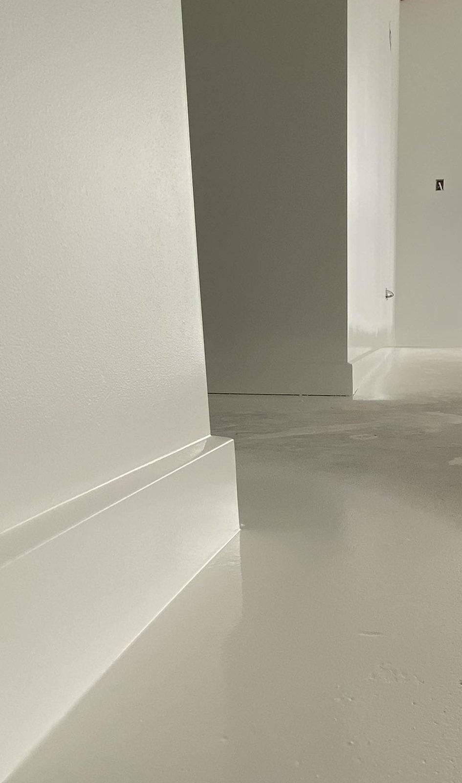 Close-up of precision skirting board and trim finish